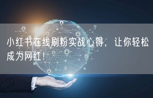 小红书在线刷粉实战心得,让你轻松成为网红!