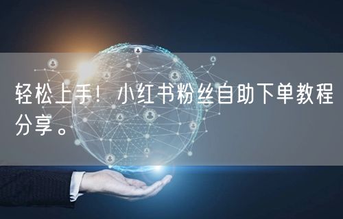 轻松上手!小红书粉丝自助下单教程分享。