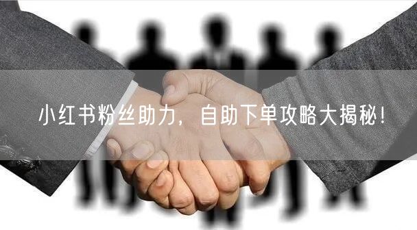 小红书粉丝助力,自助下单攻略大揭秘!